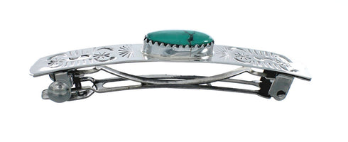 Navajo Native American Turquoise Sterling Silver Hair Barrette X11300